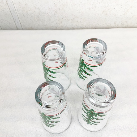 Vintage KIG Indonesia 4 Tumbler Glasses Snowman Cardinal Tree Winter Christmas - Picture 6 of 7